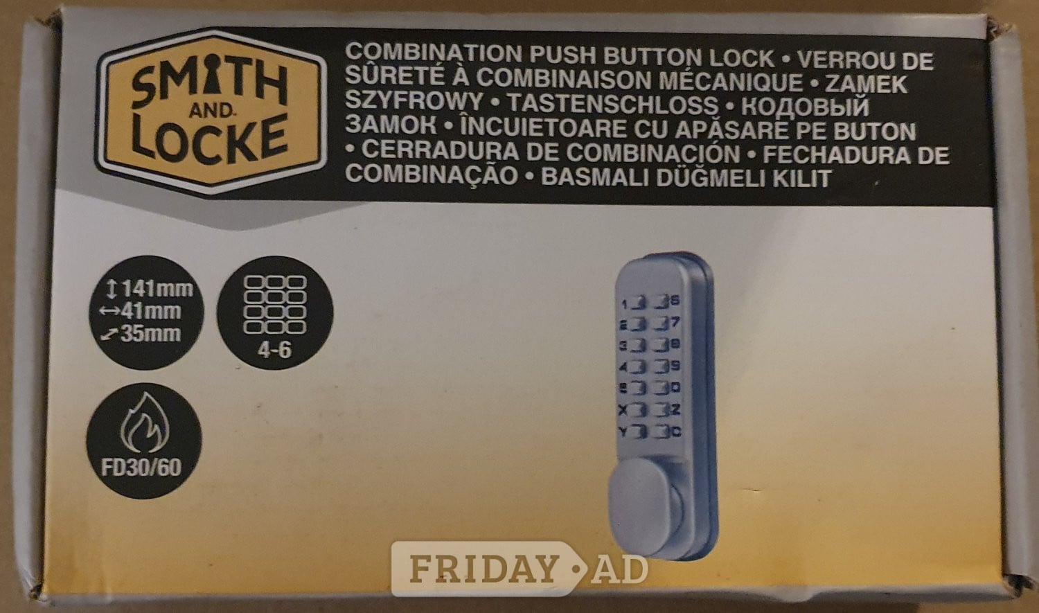 Smith & Locke Push-Button Lock Mechanical Holdback Facility Digit