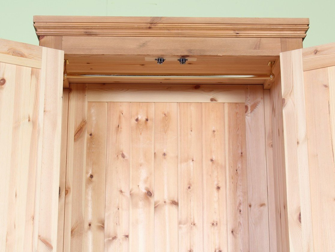 UK Delivery - Country Waxed Pine Farmhouse Wardrobe With 1 Drawer - Furniture