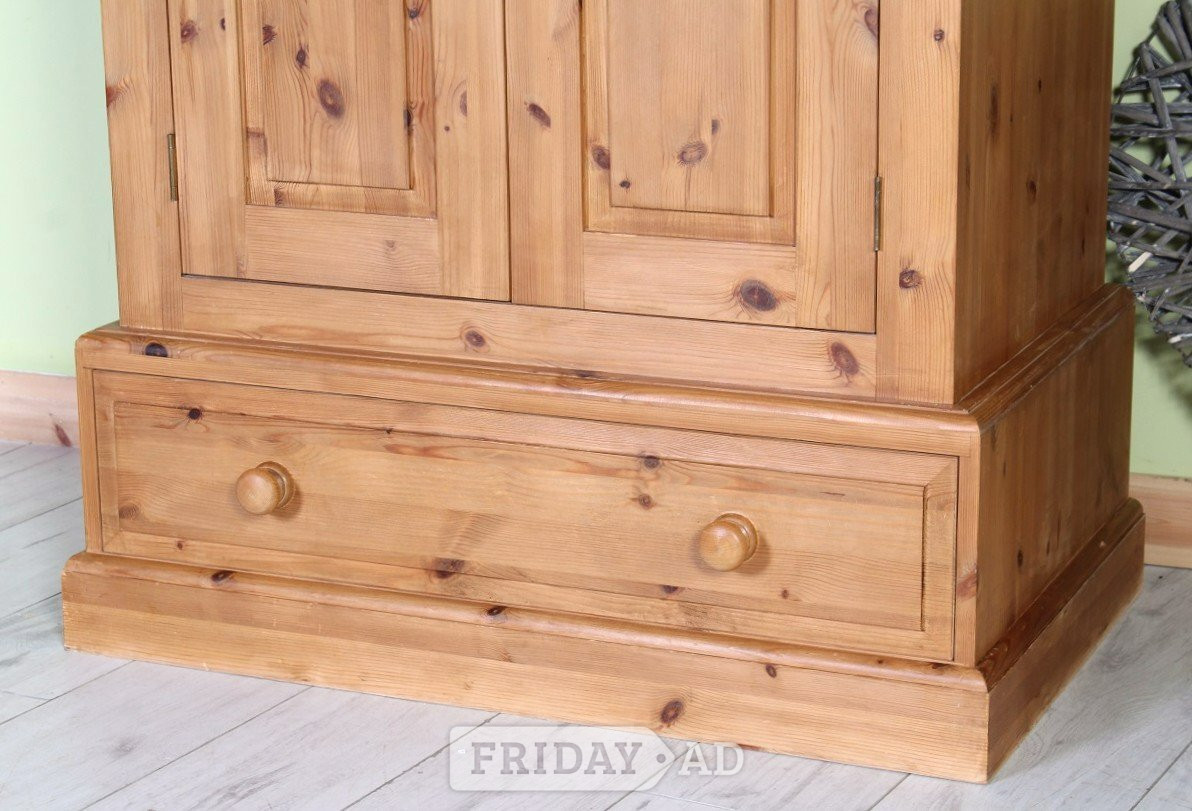 Hailsham UK Delivery - Country Waxed Pine Farmhouse Wardrobe With 1 Drawer