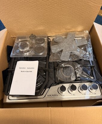 MIXNOVA Brand New Silver 4 Burner Gas Hob - Unused Cooker Hob
