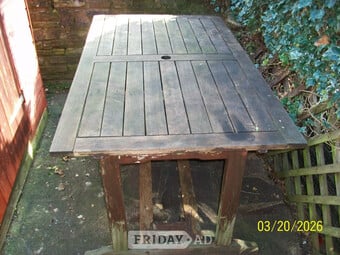 Hard wood garden table