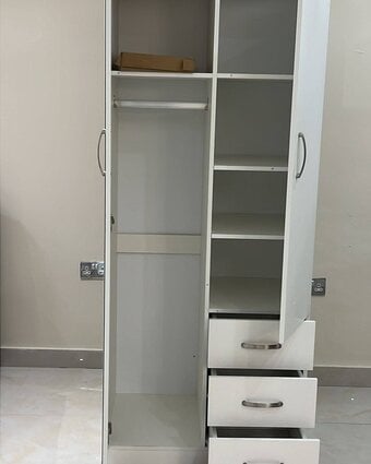 IKEA 2 Door Wardrobe with Hanging Rails and Shelves