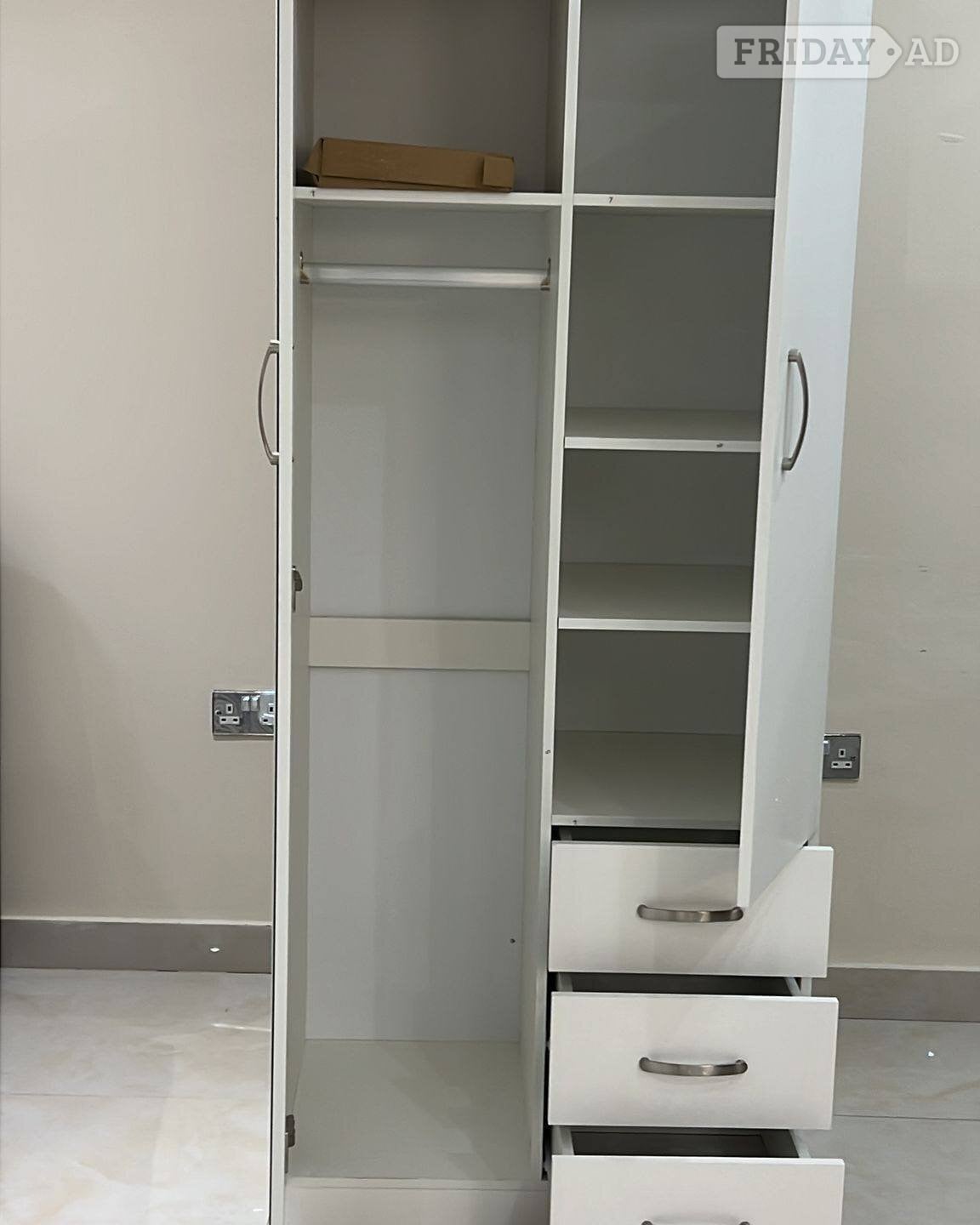 IKEA 2 Door Wardrobe with Hanging Rails and Shelves