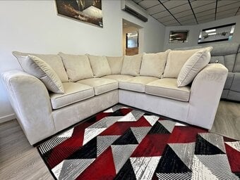 DFS 5x Seater V Shape Corner Sofa With High Back Cushions 