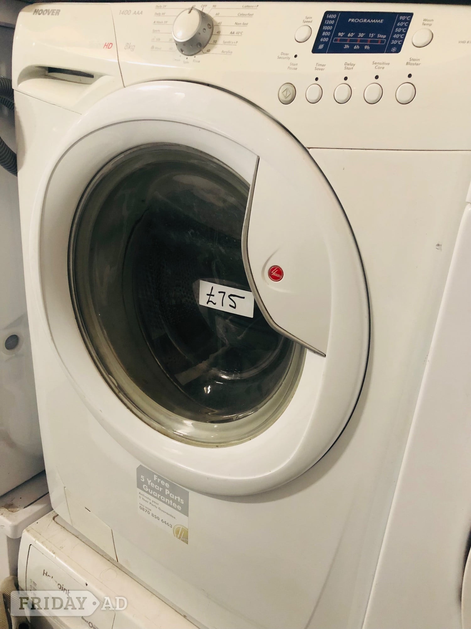 Hoover 8KG load , 1400 spin speed washing machine  in Wellingborough