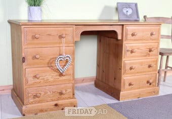 UK Delivery - Beautifully Made Solid Pine Writing Desk Waxed 100%