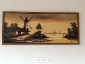 Beautiful Dutch River scene painting