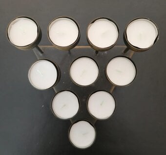 Vintage Metal Tealight Candle Holder in Antique Bronze Tone