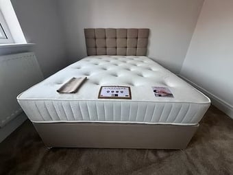 CASHMERE 1000 POCKET MATTRESS WITH DIVAN BASE 2 DRAWERS &HB-4FT