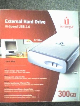 Iomega External 300Gb Hi-Speed USB 2.0 Hard Drive for PC / MAC.