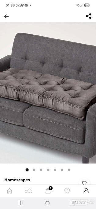Prac new  2 seater boost cushion faux sueda  in colour grey  