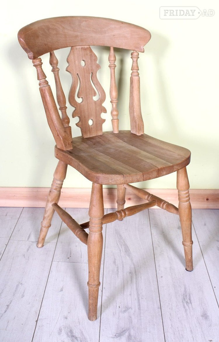 Delivery Options -Set Of 6 Solid Beech Rustic Farmhouse Chairs