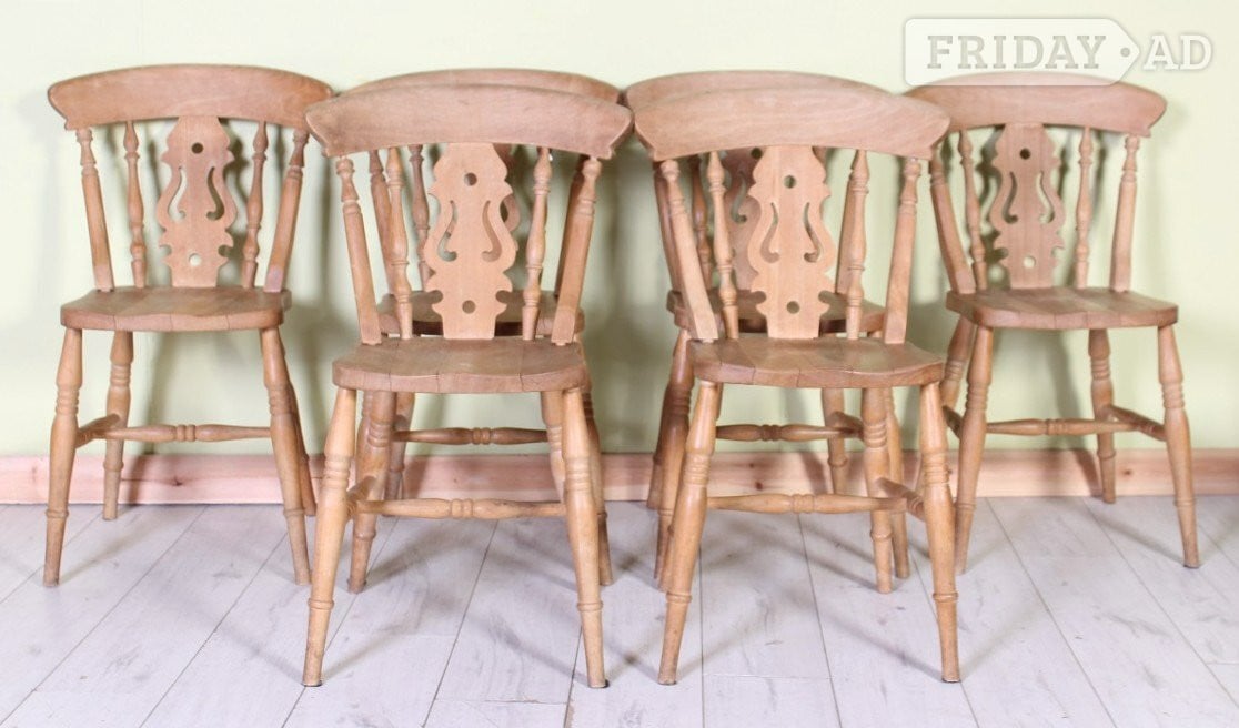 Hailsham Delivery Options -Set Of 6 Solid Beech Rustic Farmhouse Chairs