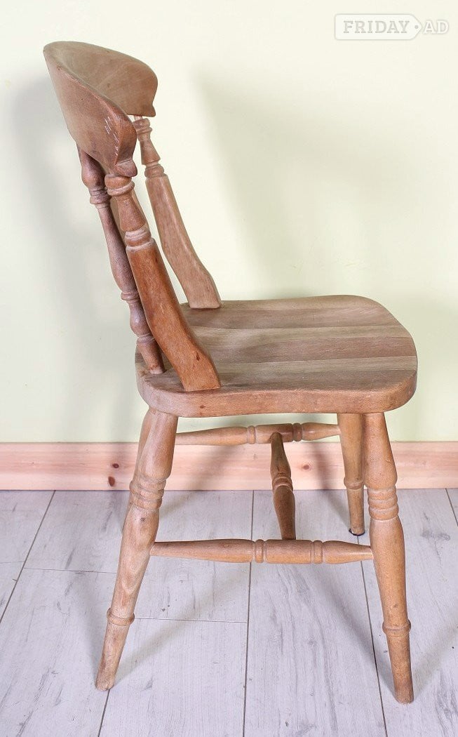 Delivery Options -Set Of 6 Solid Beech Rustic Farmhouse Chairs - Furniture