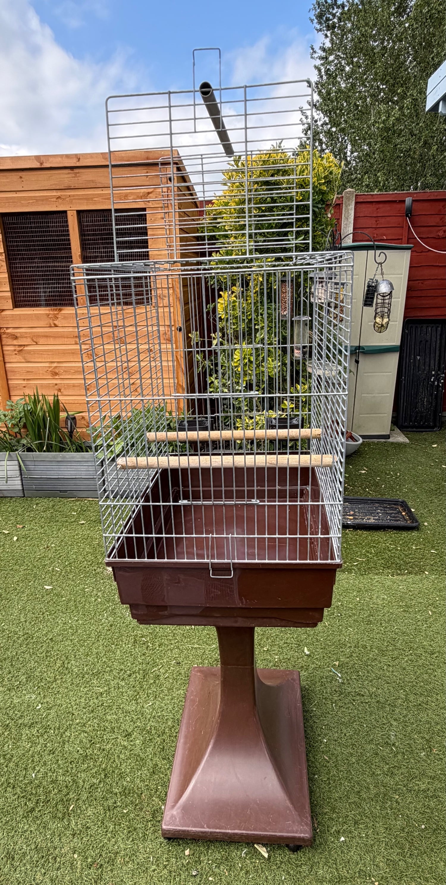 Large open top bird cage with stand