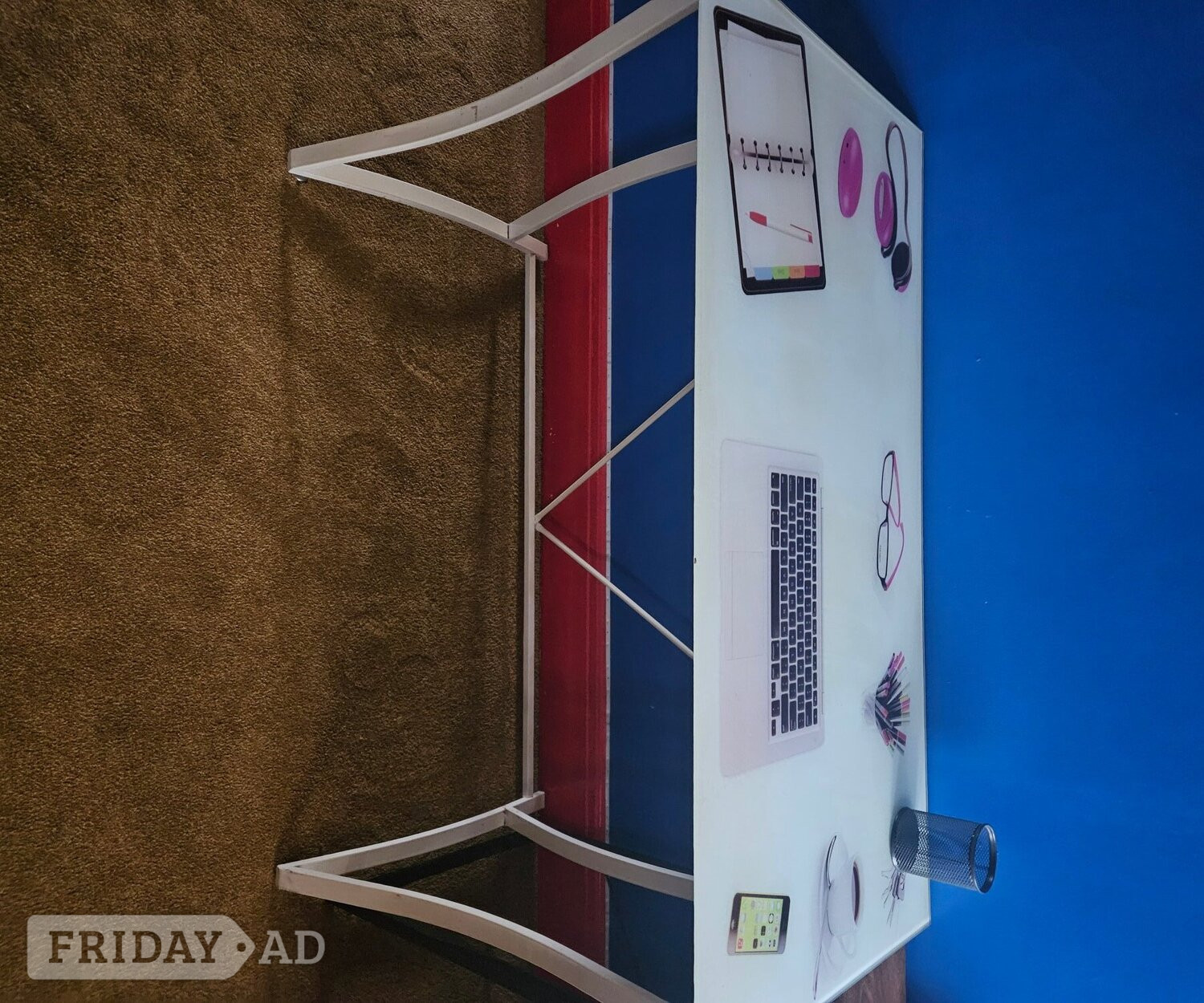 Free to collector - Glass top desk. in Worthing