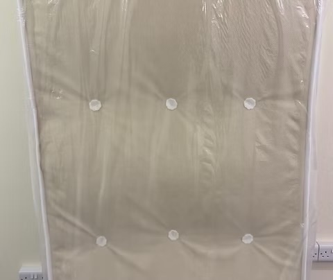 SINGLE WINCHESTER DIVAN BASE MATTRESS AND BLACK FAUX LEATHER HB
