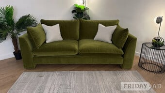 Luxury Olive Green 2 Seater Sofa - Plush & Modern