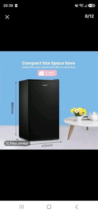 COMFEE'Under Counter Fridge 93L with Cooler Box,Interior Light