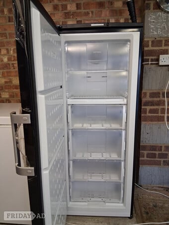 Beko black Upright Freezer
