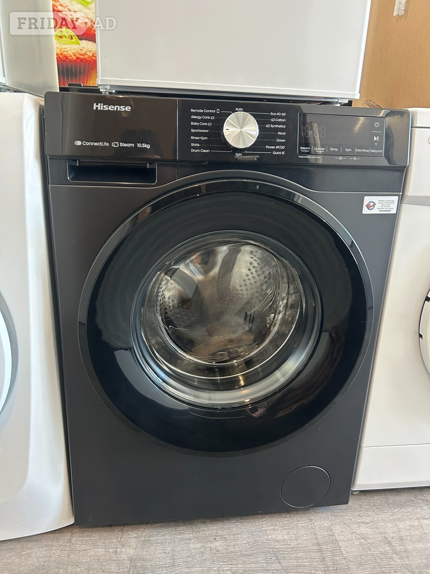 HISENSE 10.5KG WASHING MACHINE in St. Leonards-On-Sea