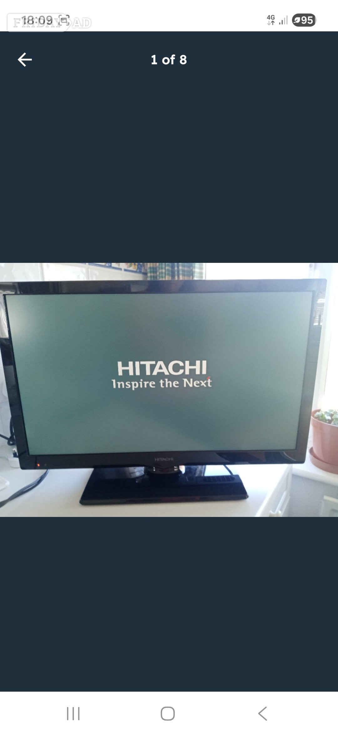 Perfect 22" Hitachi Colour TV, hardly used in Excellent Condition in Peacehaven