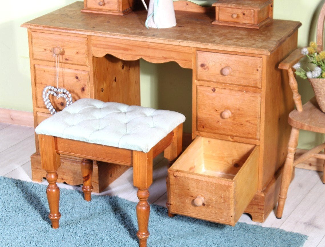 Delivery Options - Pine Dressing Table Mirror & Stool