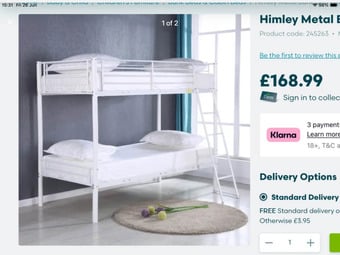 White metal Bunk Beds with mattresses ex cond 