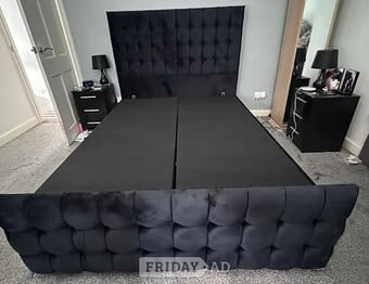 CUBE Deluxe Divan Ottoman with standing Hb and footboard - Single