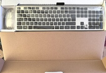 ASUS Wireless Keyboard & Mouse Set Silver with Black Keys