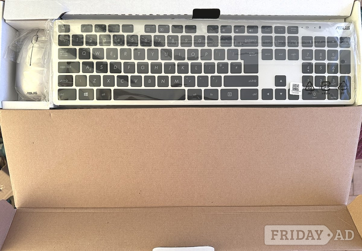 ASUS Wireless Keyboard & Mouse Set Silver with Black Keys in Hastings