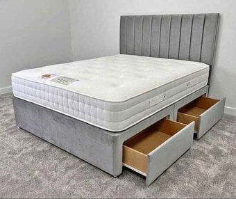 Double Bed With Mattress And Optional Drawer Storage For Sale 