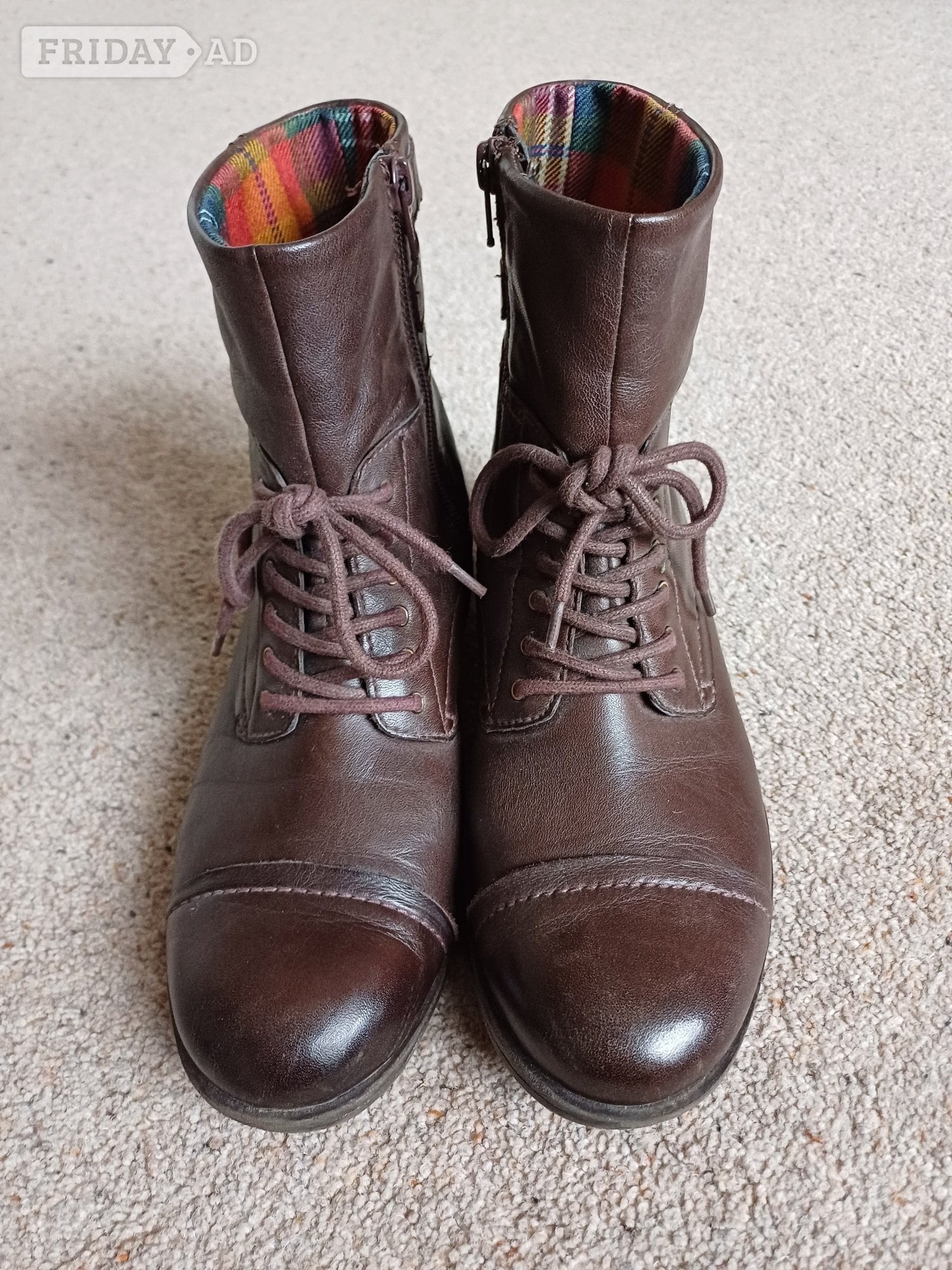 Brown Ladies Leather Clarks lace-up Boots in Winchester