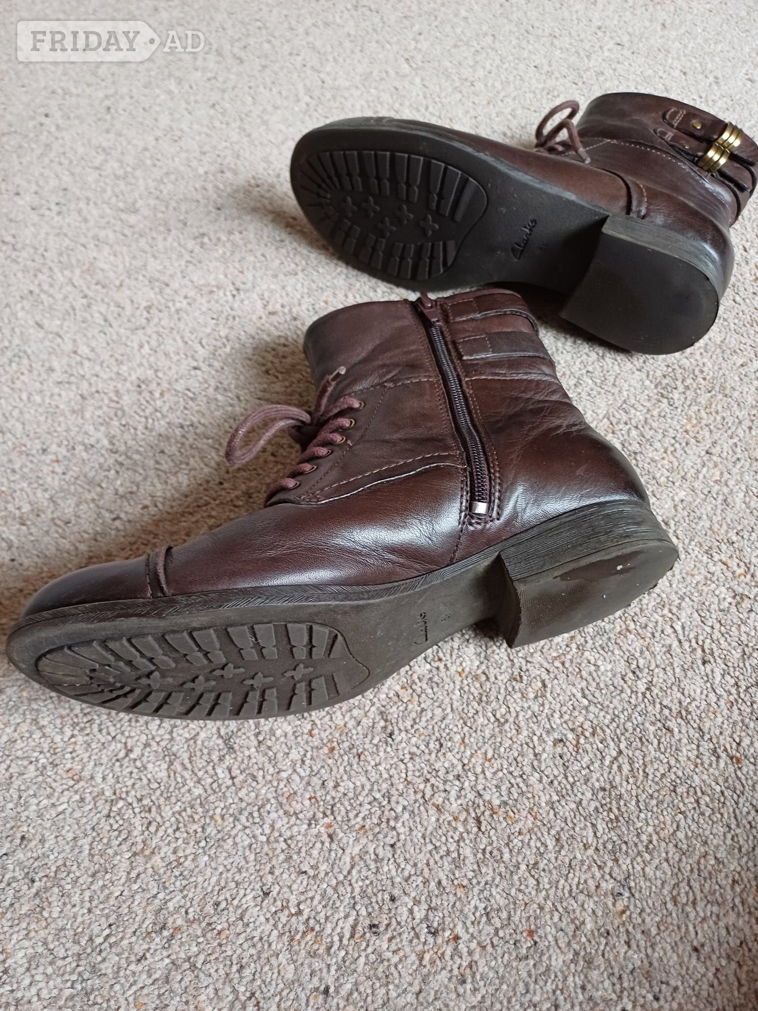 Brown Ladies Leather Clarks lace-up Boots - Clothing, Footwear & Accessories in Winchester