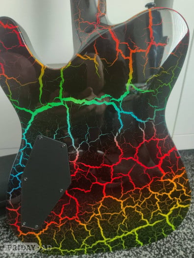 ESP LTD Eclipse 87 Electric Guitar in Rainbow Crackle Finish