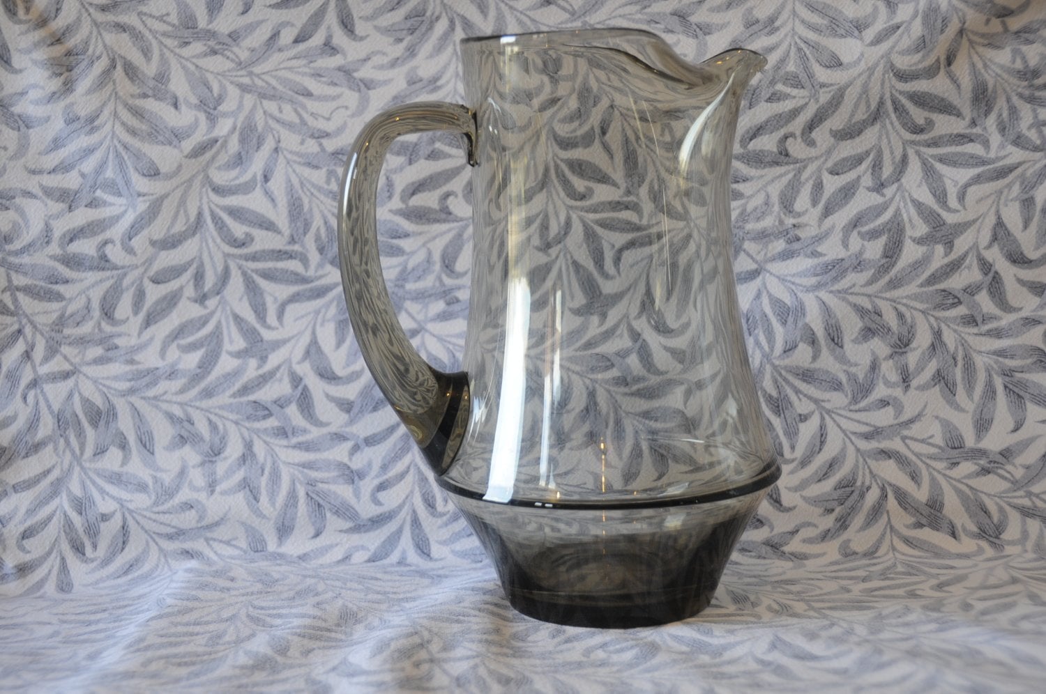 MADE IN THE USSR BOHEMIAN SMOKEY GLASS JUG & TUMBLER SET. 1970’S