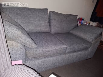 Next 2 seater sofa dark grey mix with dark wood legs in very clea