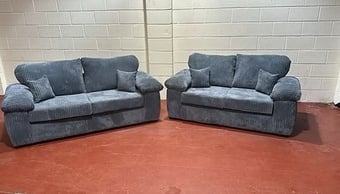 LILY 3&2 SOFAS IN GREY JUMBO CORD FABRIC