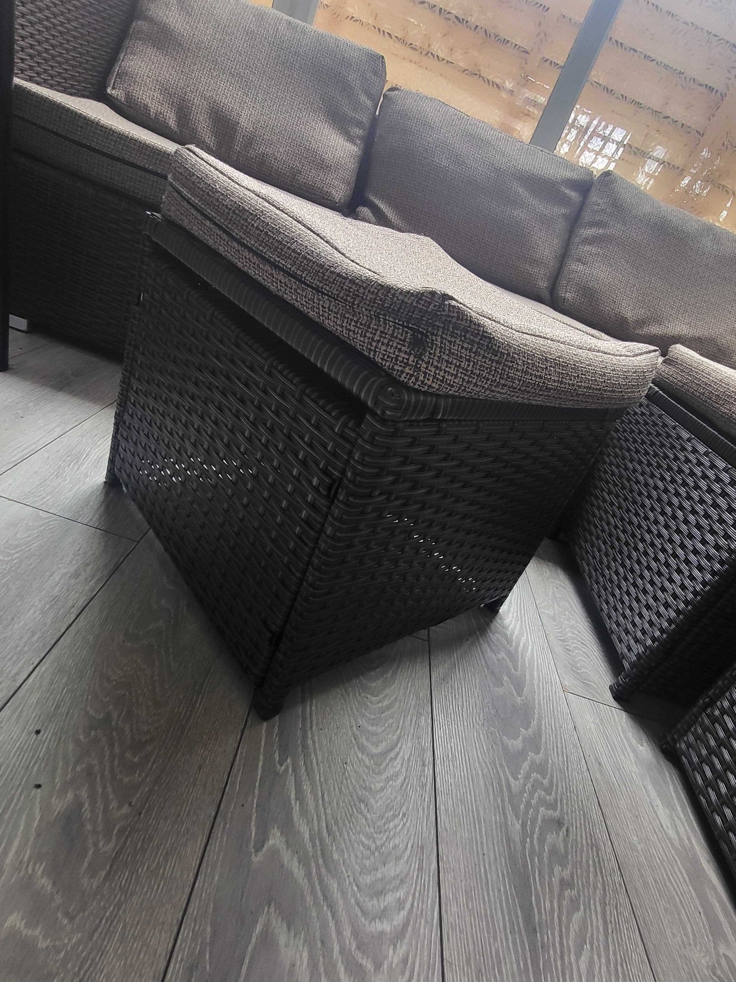 Large Garden Rattan Corner Sofa Set - Furniture