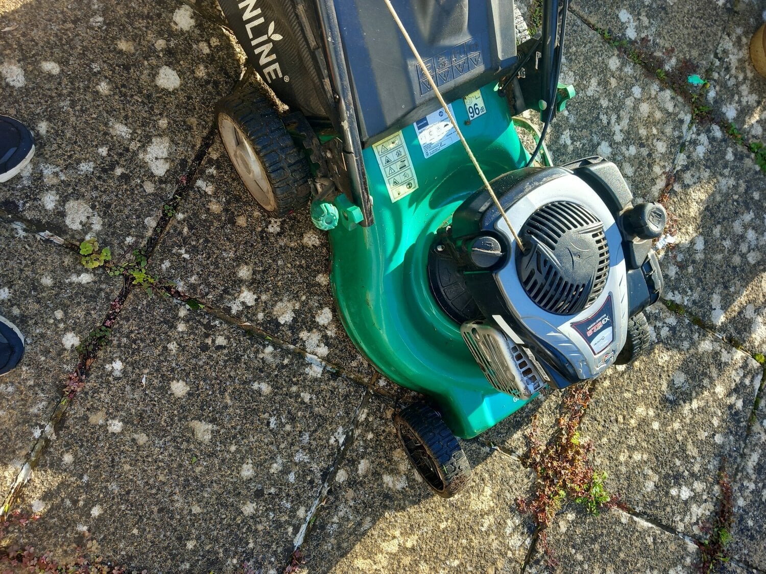 Self propelled petrol lawn mower
