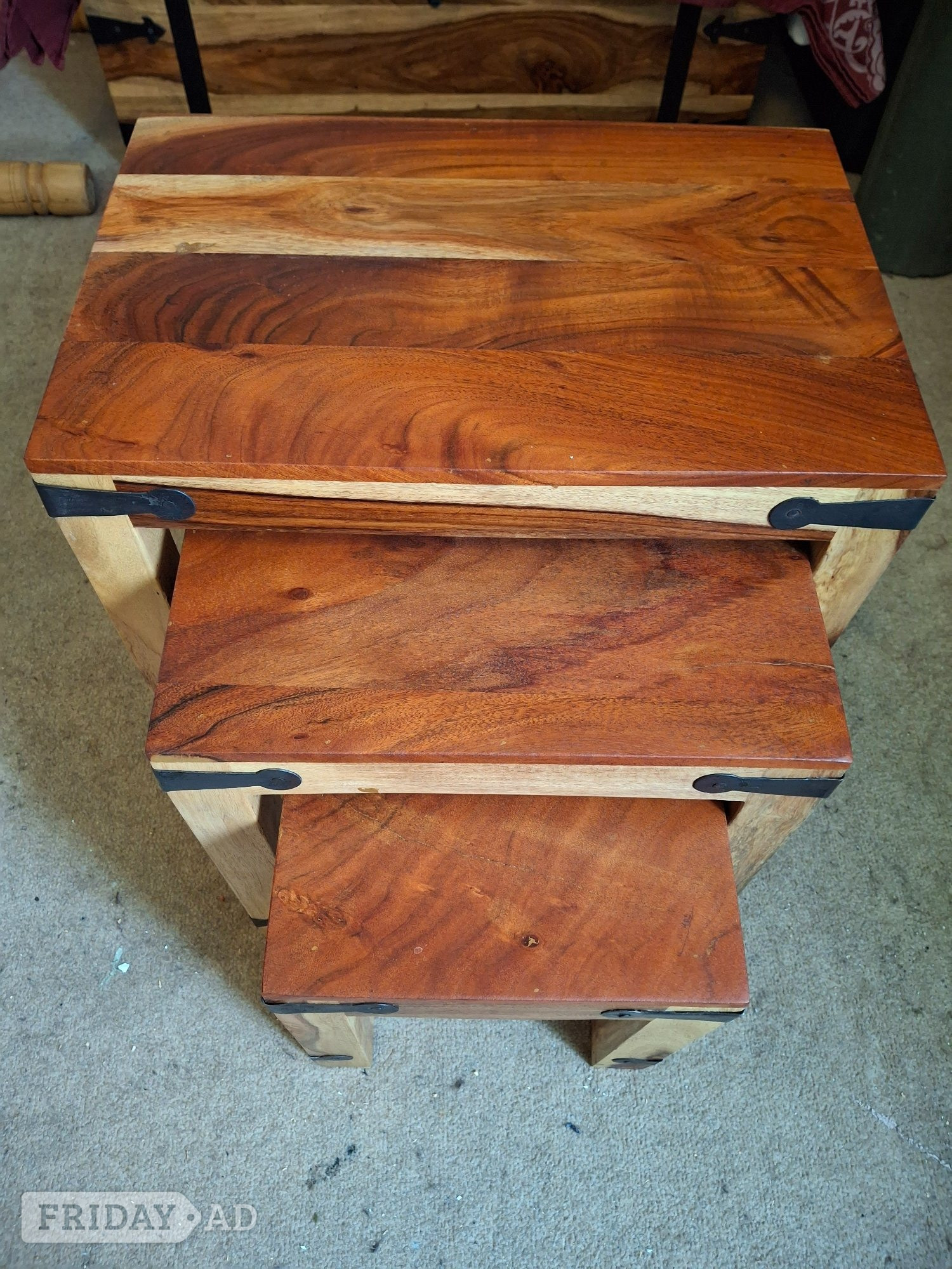 Southampton Chunky Rosewood Nest of 3 Tables
