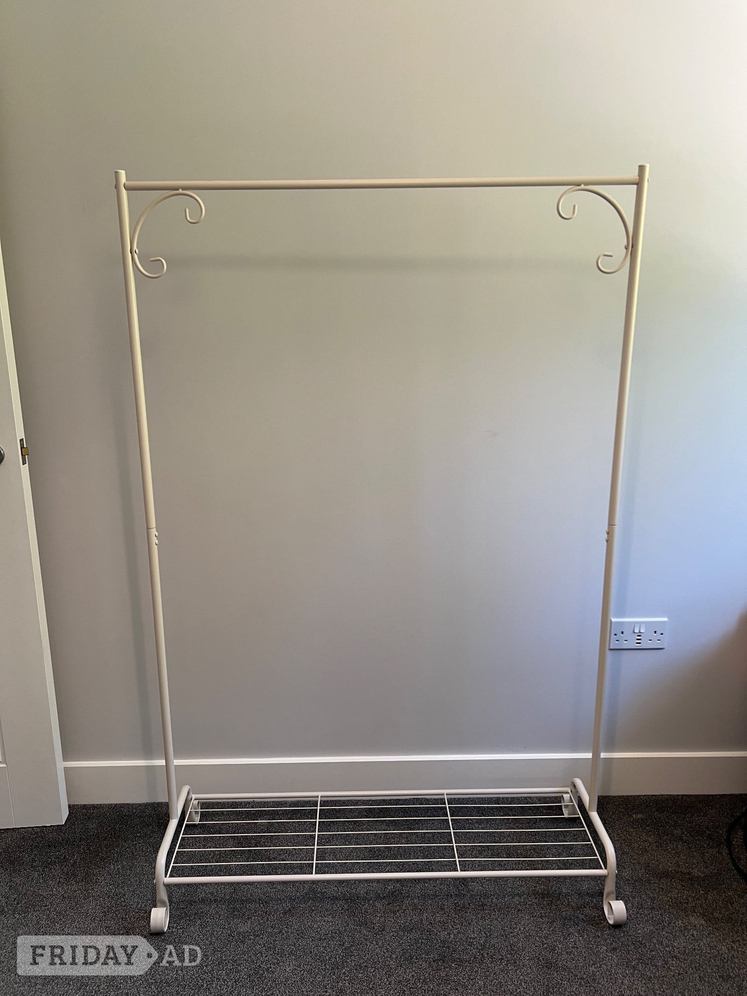 Metal Dunelm Cream Clothes Rail in Heathfield