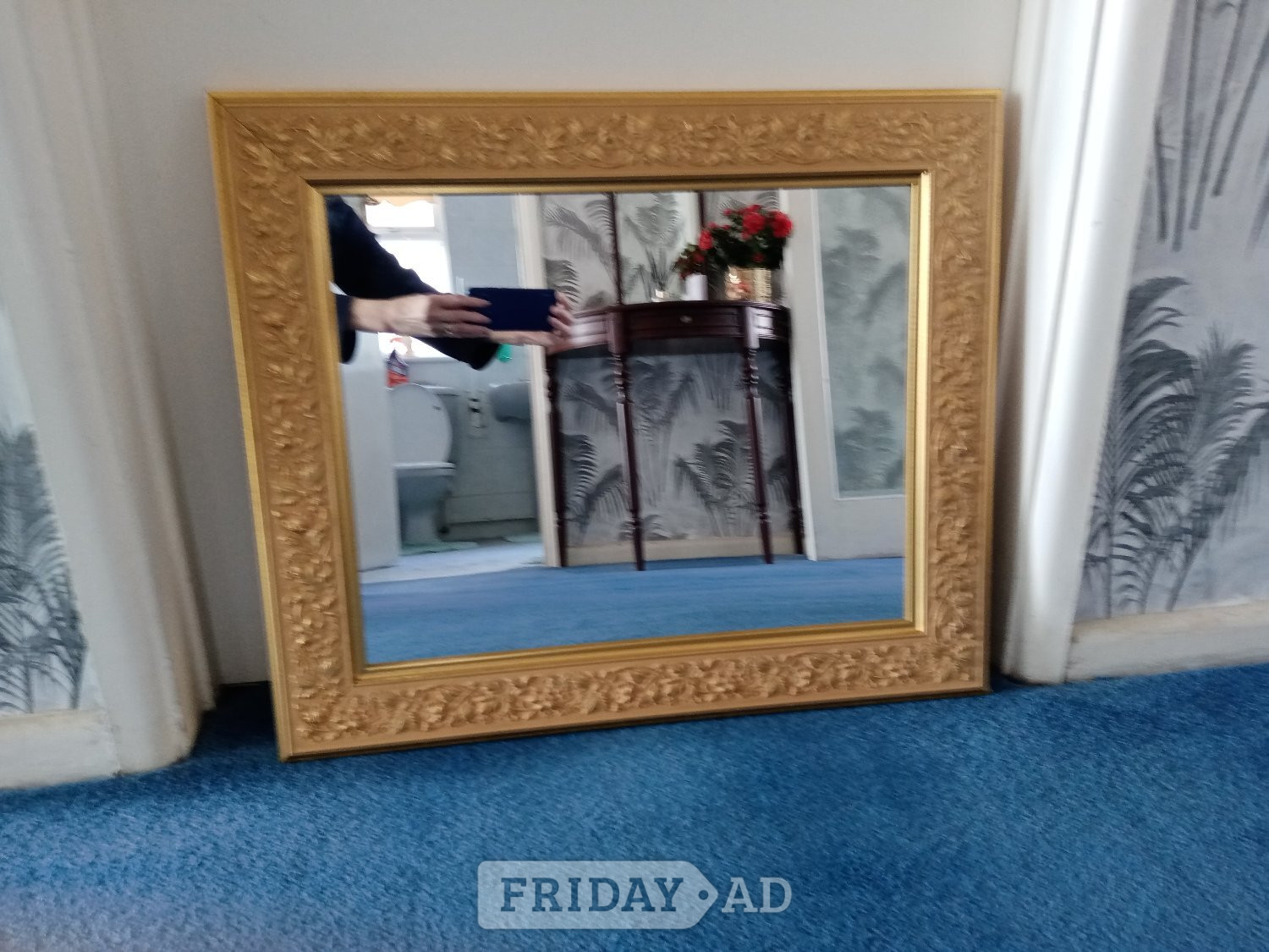 Stunning Ornate Immaculate Heavy Gold Effect Rectangular Mirror 