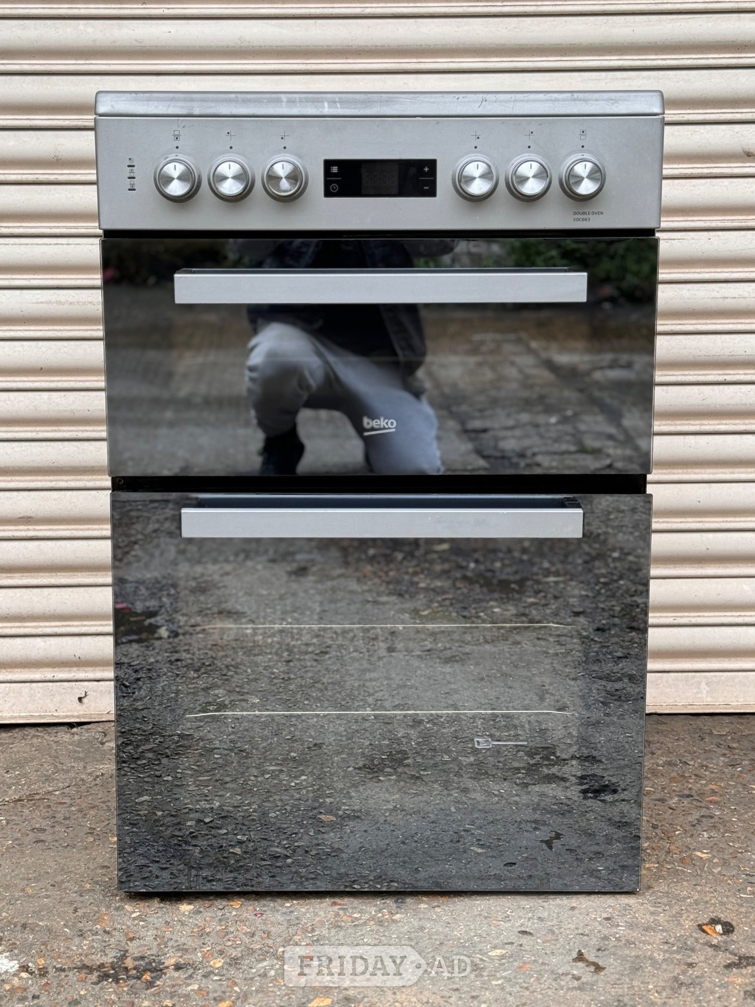Beko electric cooker 60cm ceramic silver double oven 3 months war
