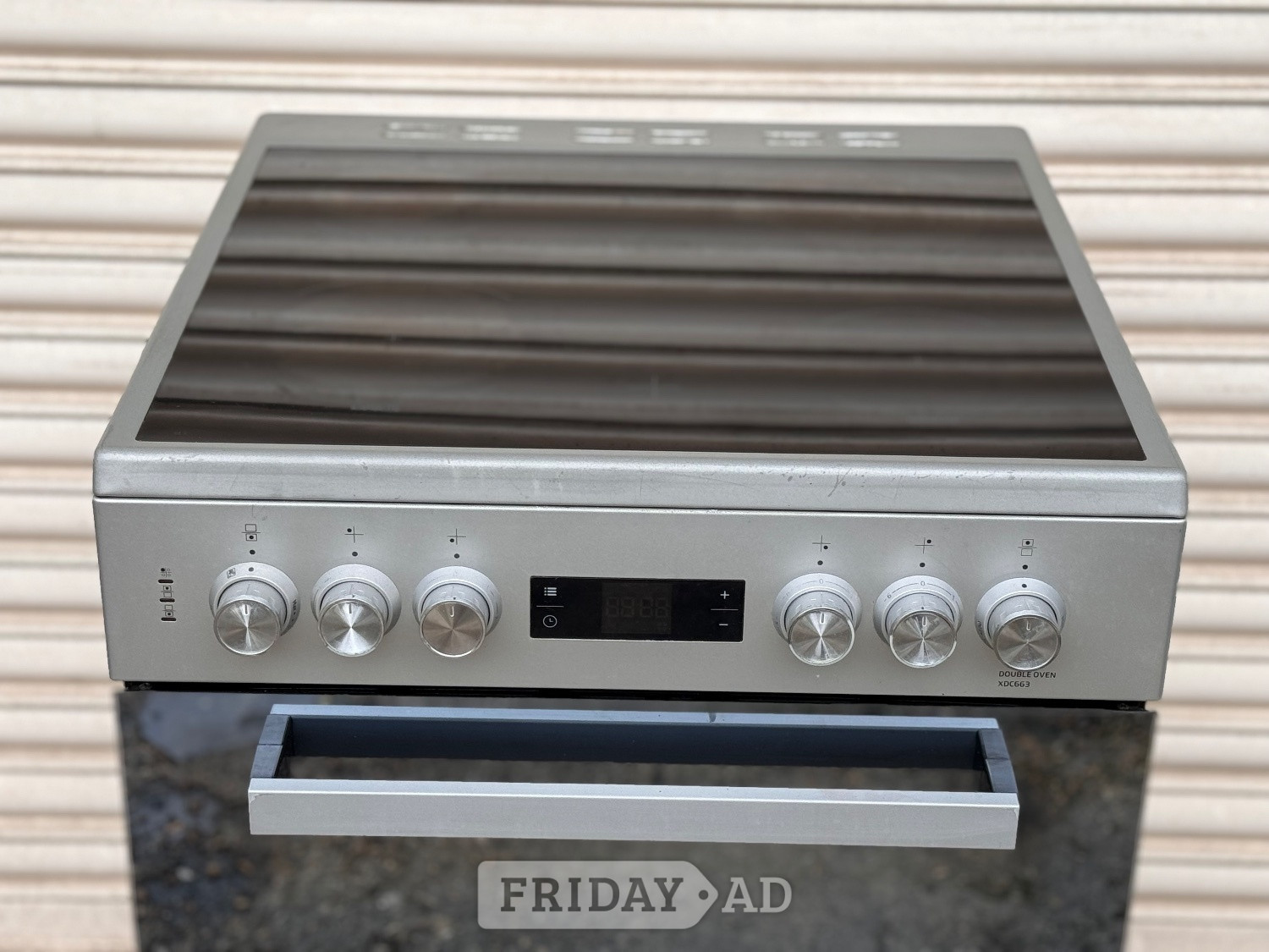 Romford Beko electric cooker 60cm ceramic silver double oven 3 months war