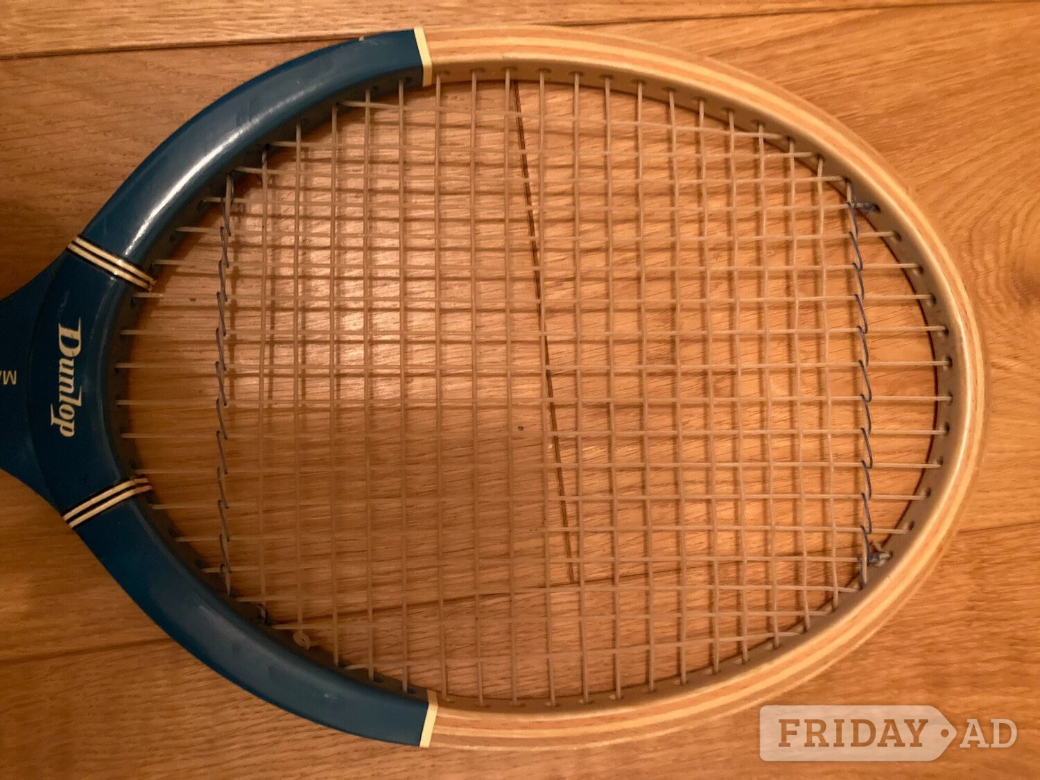 Vintage Dunlop Matchpoint Wooden Tennis Racket & Wooden Press - Sports Equipment