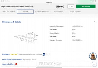 Folding mattress in a fabric covered Box