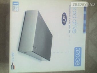 LACIE 320Gb Grey External Hard Drive , USB2 Interface with PSU & Cable