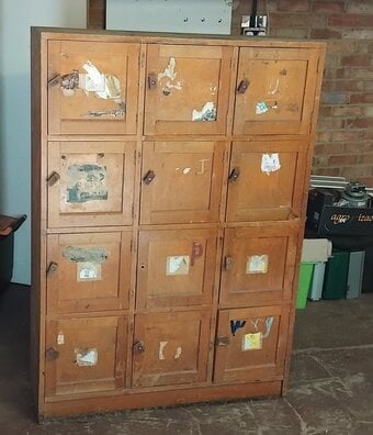 Vintage Wooden Locker Unit