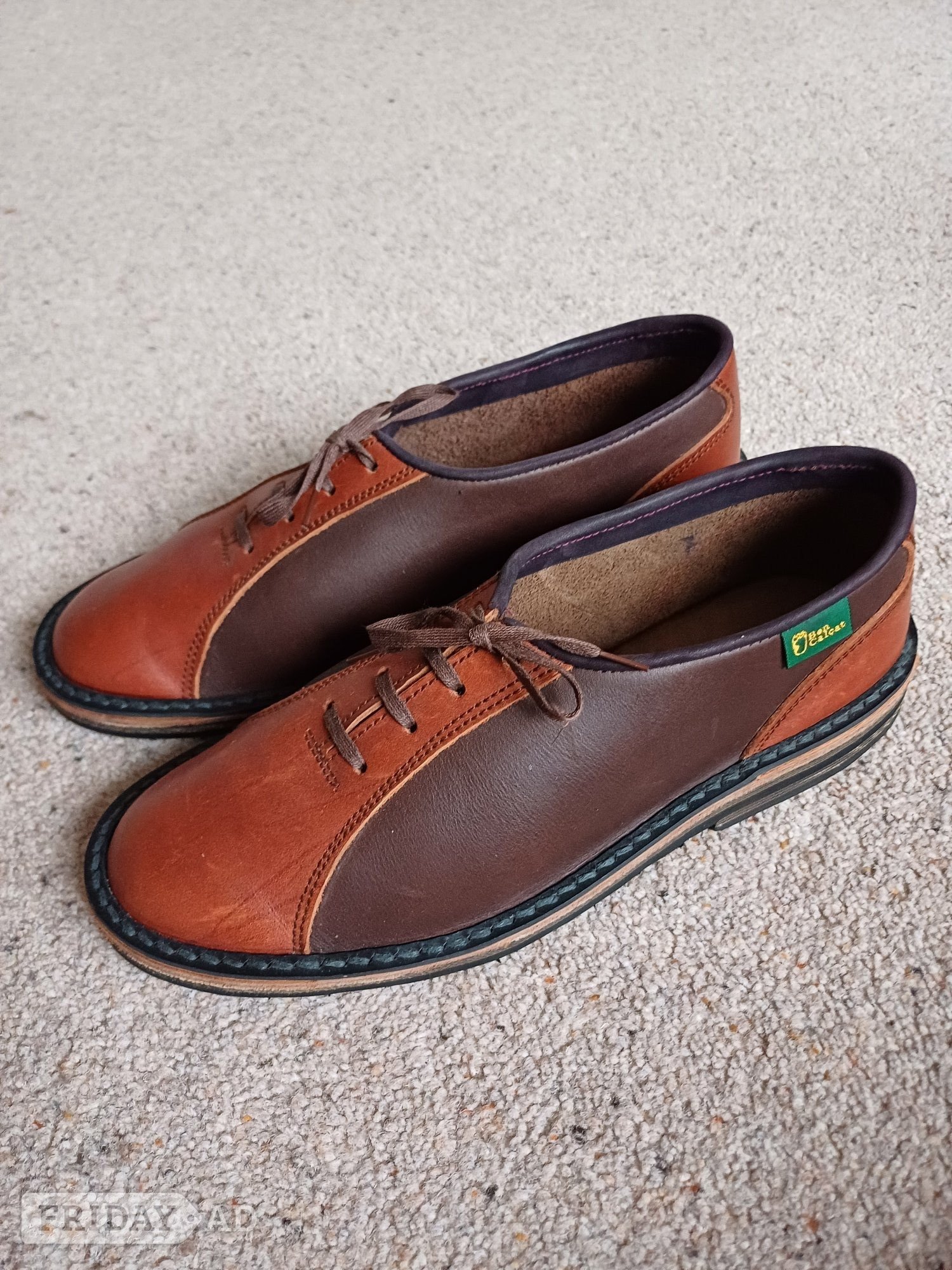 LHand Made Brown Ladies Lace-up Shoes